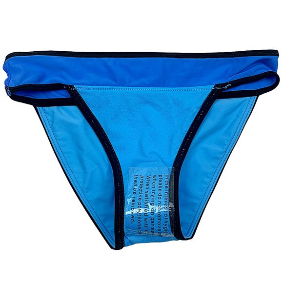 Blue Neo Piped Colorblock Banded Triangle Bikini - Picture 9 of 11